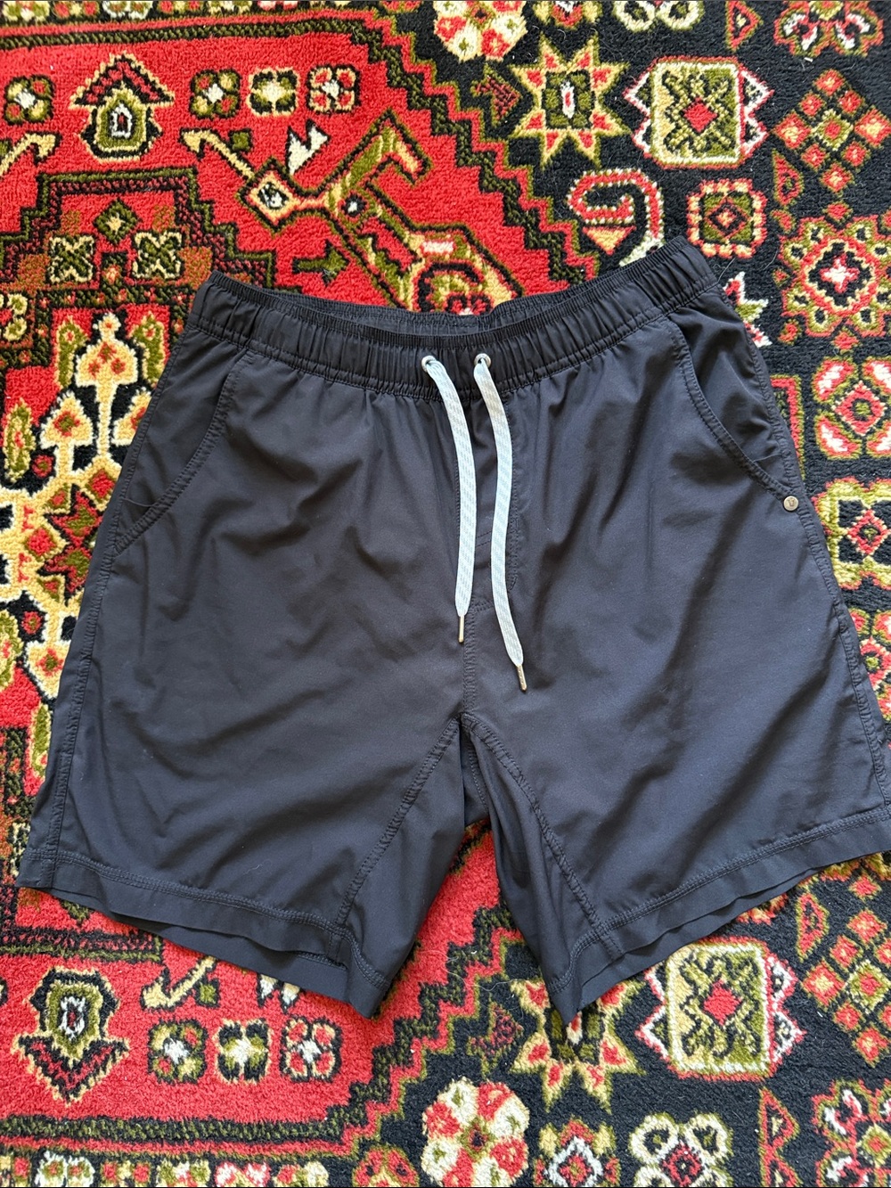 Vuori Black Athletic Shorts with Drawstring